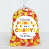 "Halloween Puns Are So Corny" Candy Corn Stickers
