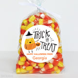 "Trick or Treat" Candy Corn Halloween Stickers