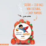 Super Boy Halloween Stickers - African-American