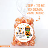 "Trick or Treat" African-American Girl Halloween Stickers