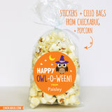 "Happy Owl-O-Ween!" Halloween Stickers