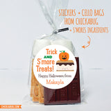 "Trick and S'More Treats" Halloween Stickers