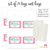 Pink "I'm Lucky You're My Friend" St. Patrick's Day Paper Tags and Bags