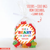 "Beary Fun Summer" Last Day of School Stickers