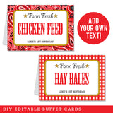 Country Western Party Table Tent Cards (EDITABLE INSTANT DOWNLOAD)