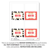Farm Party Table Tent Cards (EDITABLE INSTANT DOWNLOAD)