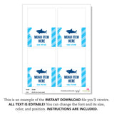 Shark Party Table Tent Cards (EDITABLE INSTANT DOWNLOAD)