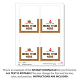 Camping Party Table Tent Cards (EDITABLE INSTANT DOWNLOAD)