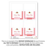 Strawberry Party Table Tent Cards (EDITABLE INSTANT DOWNLOAD)