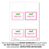Pink Alligator Party Table Tent Cards (EDITABLE INSTANT DOWNLOAD)