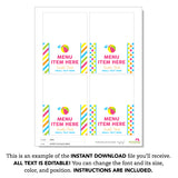 Pink Pool Party Table Tent Cards (EDITABLE INSTANT DOWNLOAD)