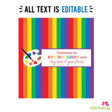 Art Party Chocolate Bar Labels (EDITABLE INSTANT DOWNLOAD)