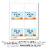 Under the Sea Party Table Tent Cards (EDITABLE INSTANT DOWNLOAD)