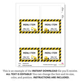 Construction Party Table Tent Cards (EDITABLE INSTANT DOWNLOAD)
