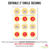 School Bus Party Cupcake Toppers (EDITABLE INSTANT DOWNLOAD)