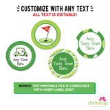 Golf Party Cupcake Toppers (EDITABLE INSTANT DOWNLOAD)