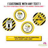 Construction Party Cupcake Toppers (EDITABLE INSTANT DOWNLOAD)