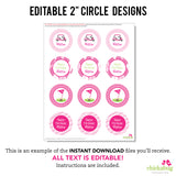 Pink Golf Party Cupcake Toppers (EDITABLE INSTANT DOWNLOAD)