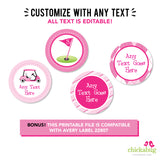 Pink Golf Party Cupcake Toppers (EDITABLE INSTANT DOWNLOAD)