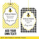 Bumblebee Party Favor Tags (EDITABLE INSTANT DOWNLOAD)