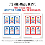 Train Party Favor Tags (EDITABLE INSTANT DOWNLOAD)