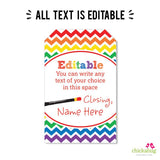 Art Party Favor Tags (EDITABLE INSTANT DOWNLOAD)