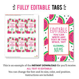 Watermelon Party Favor Tags (INSTANT DOWNLOAD)