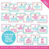 Pink Carnival Party Signs (EDITABLE INSTANT DOWNLOAD)