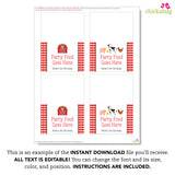 Farm Party Table Tent Cards in Gingham (EDITABLE INSTANT DOWNLOAD)