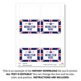 Union Jack Party Table Tent Cards (EDITABLE INSTANT DOWNLOAD)
