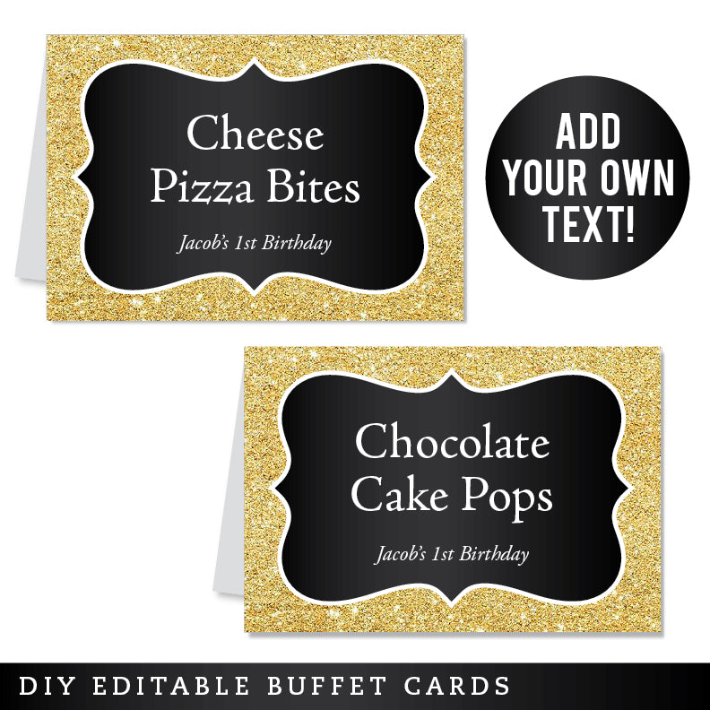 gold-and-black-table-tent-cards-editable-instant-download-chickabug for Free Printable Food Tags For Buffet Gold and Black Table Tent Cards (EDITABLE INSTANT DOWNLOAD) – Chickabug for Free Printable Food Tags For Buffet