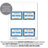 Blue Country Western Party Table Tent Cards (EDITABLE INSTANT DOWNLOAD)