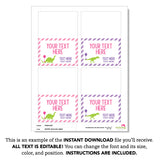 Pink Dinosaur Party Table Tent Cards (EDITABLE INSTANT DOWNLOAD)