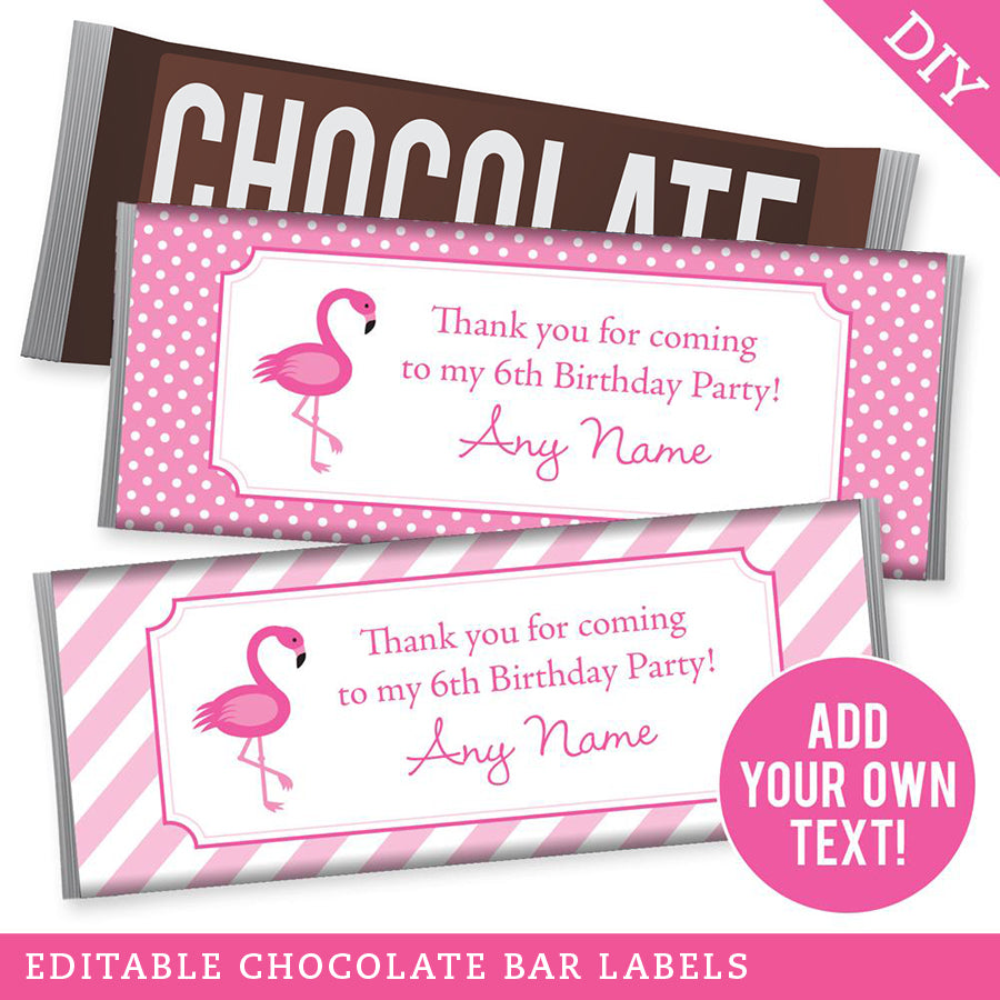 flamingo-party-chocolate-bar-labels-editable-instant-download-chickabug for Free Printable Flamingo Thank You Tags Flamingo Party Chocolate Bar Labels (EDITABLE INSTANT DOWNLOAD) – Chickabug for Free Printable Flamingo Thank You Tags