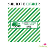 Garbage Truck Party Chocolate Bar Labels (EDITABLE INSTANT DOWNLOAD)