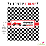 Race Car Party Chocolate Bar Labels (EDITABLE INSTANT DOWNLOAD)