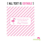 Flamingo Party Chocolate Bar Labels (EDITABLE INSTANT DOWNLOAD)