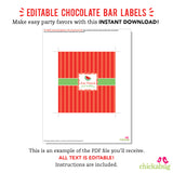 Red Watermelon Party Chocolate Bar Labels (EDITABLE INSTANT DOWNLOAD)