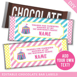 Pink Golf Party Chocolate Bar Labels (EDITABLE INSTANT DOWNLOAD)