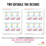 Luau Party Favor Tags (EDITABLE INSTANT DOWNLOAD)