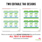 Alligator Party Favor Tags (EDITABLE INSTANT DOWNLOAD)