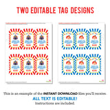 Carnival Party Favor Tags (EDITABLE INSTANT DOWNLOAD)