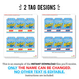 Superhero Party Favor Tags (EDITABLE INSTANT DOWNLOAD)