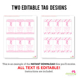 Ballet Party Favor Tags (EDITABLE INSTANT DOWNLOAD)