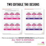 Disco Party Favor Tags (EDITABLE INSTANT DOWNLOAD)