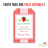 Strawberry Party Favor Tags (EDITABLE INSTANT DOWNLOAD)