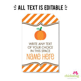 Pumpkin Party Favor Tags (EDITABLE INSTANT DOWNLOAD)