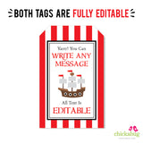 Pirate Party Favor Tags (EDITABLE INSTANT DOWNLOAD)