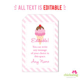 Ice Cream Party Favor Tags (EDITABLE INSTANT DOWNLOAD)