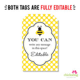 Bumblebee Party Favor Tags (EDITABLE INSTANT DOWNLOAD)